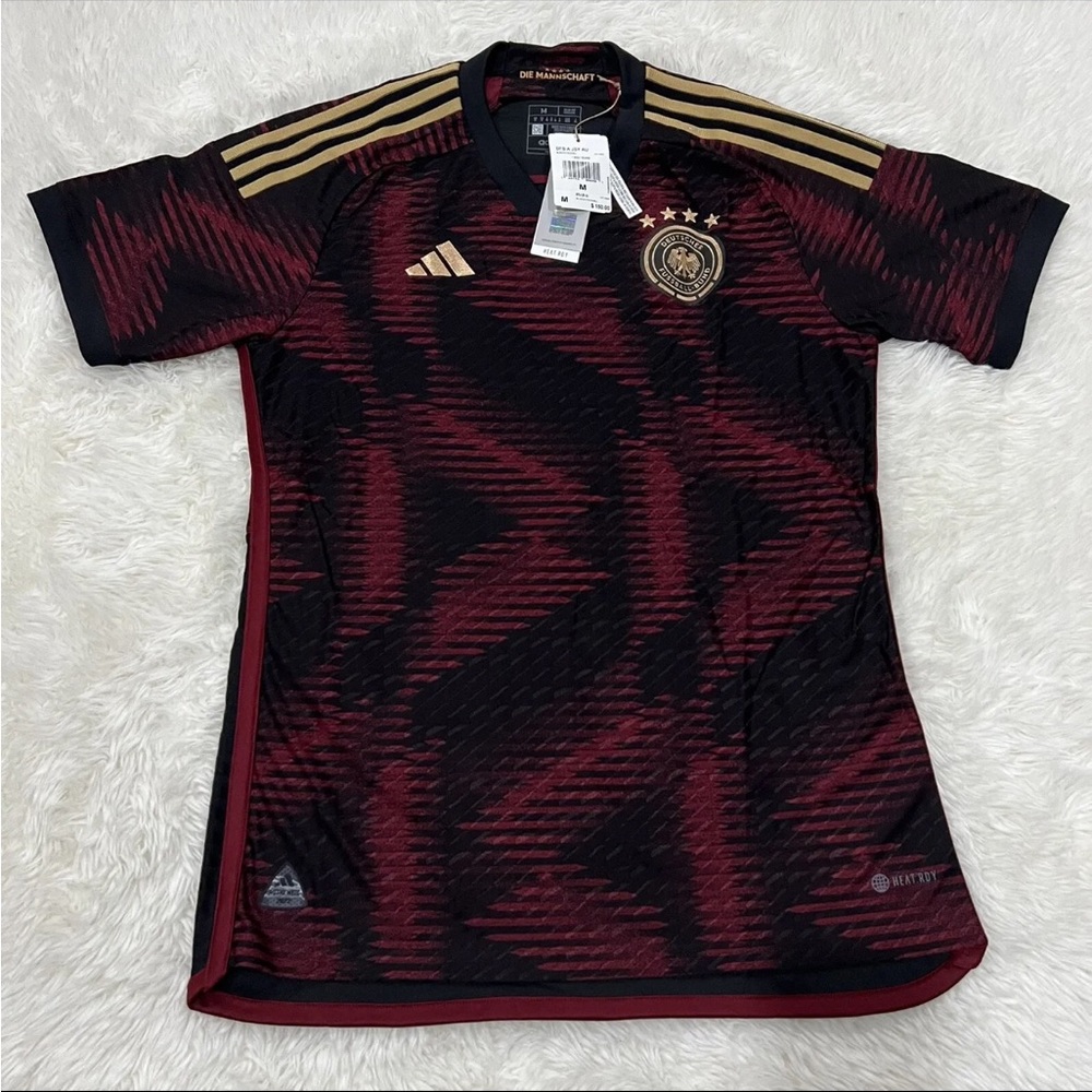 Official Adidas DFB Germany WC 2022 Away Authentic Jersey HF1695 Mens Size M NWT